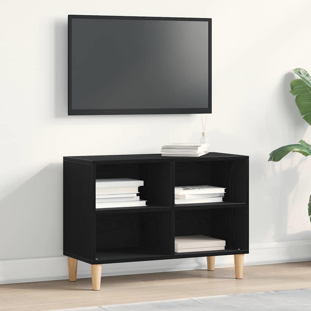 TV-Schränk 69,5 x 30 x 50 cm Schwarz Eichen-Optik Holzwerkstoff