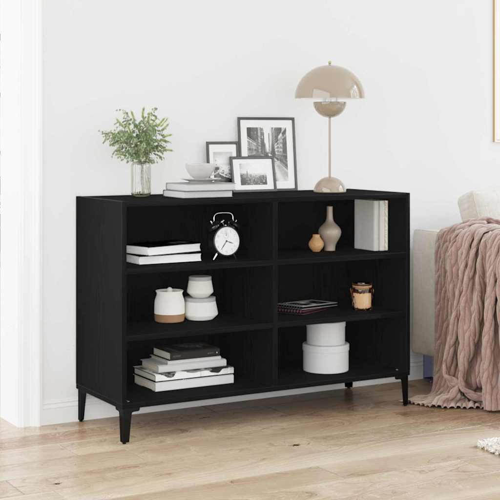 Sideboard Schwarz Eichen-Optik 103,5 x 35 x 70 cm Holzwerkstoff