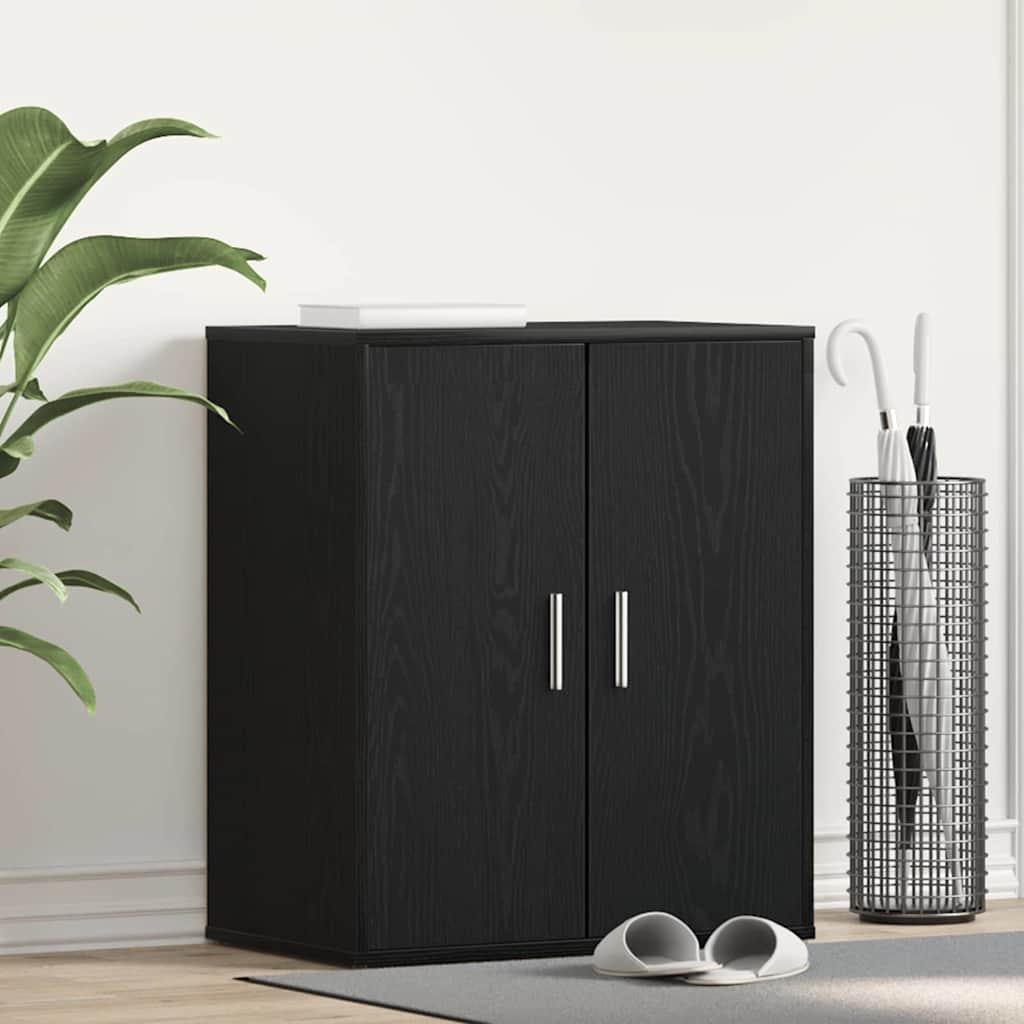 Schuhschrank 60 x 35 x 70 cm Holzwerkstoff Schwarz Eichen-Optik