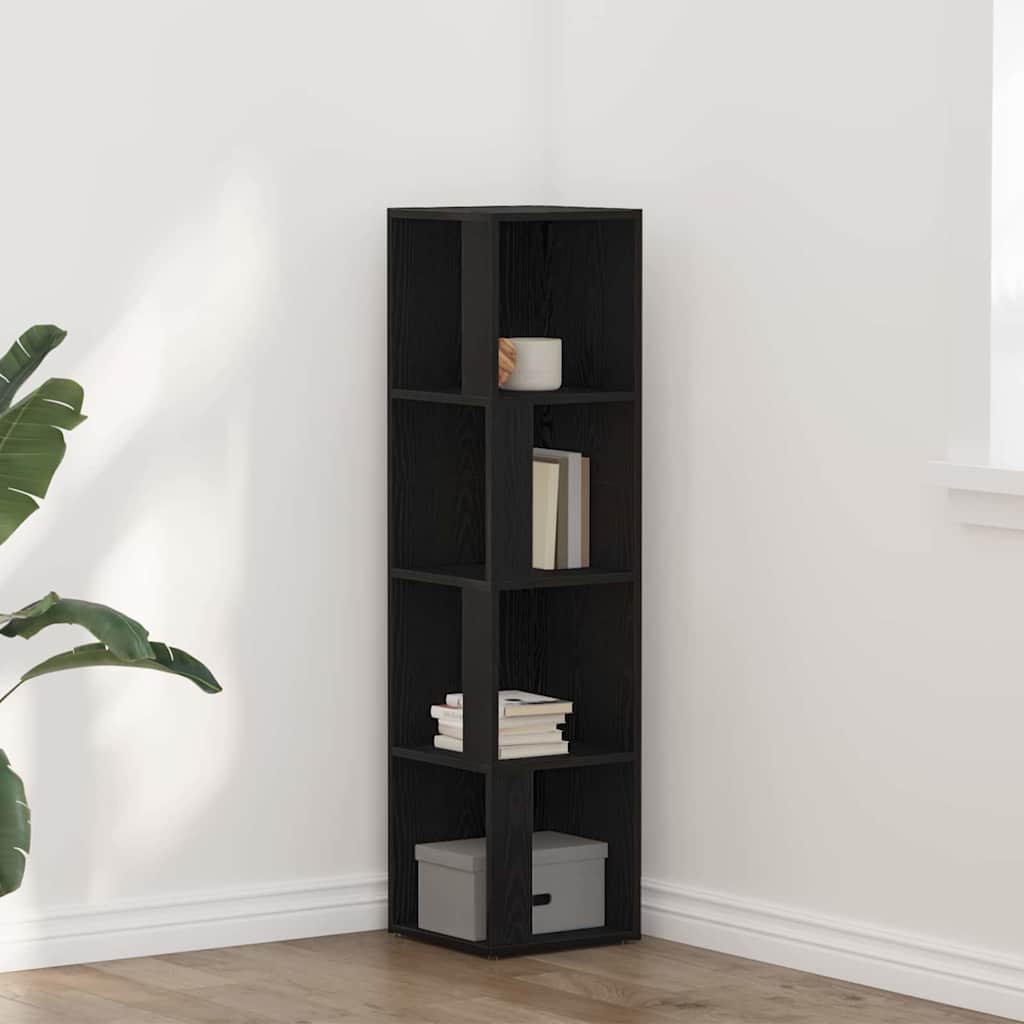 Eckregale 33 x 33 x 132 cm Holzwerkstoff Schwarz Eichen-Optik