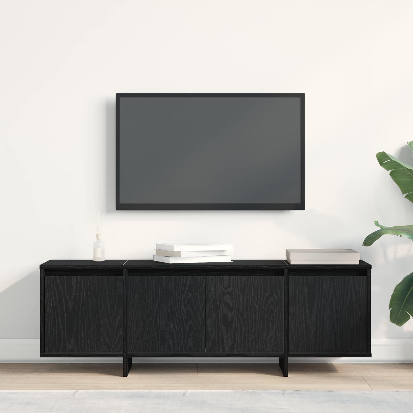 TV-Schränk 120 x 30 x 40,5 cm Schwarz Eichen-Optik