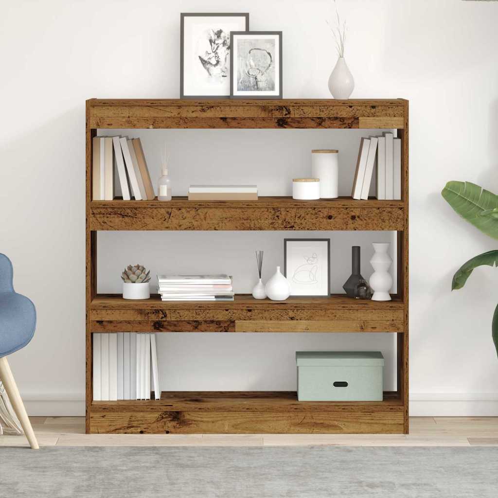 Bücherregal 3 Ebenen 100 x 30 x 103 cm Holzwerkstoff Altholz