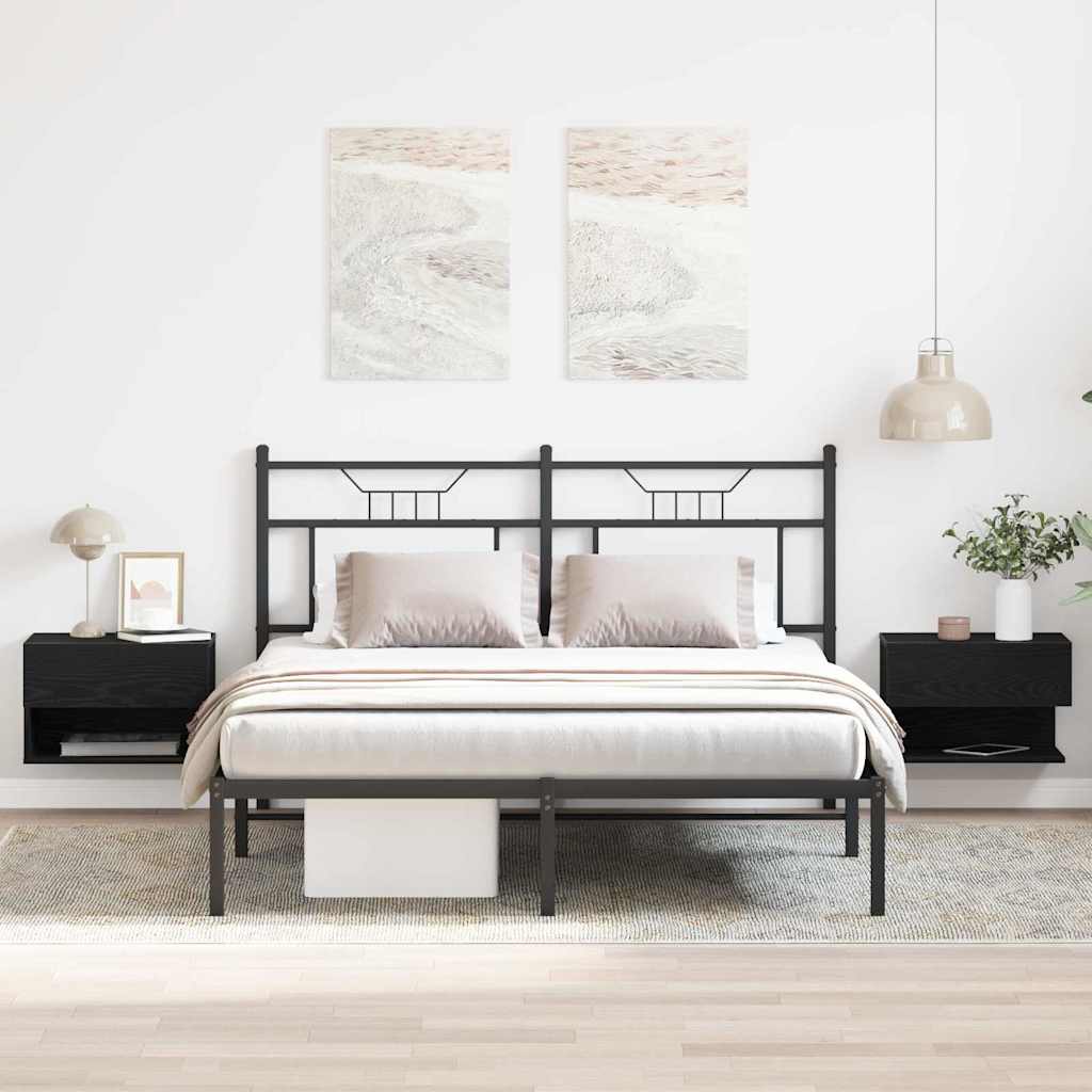 Nachttisch 2 stk. Schwarz Eichen-Optik 46 x 30 x 30 cm