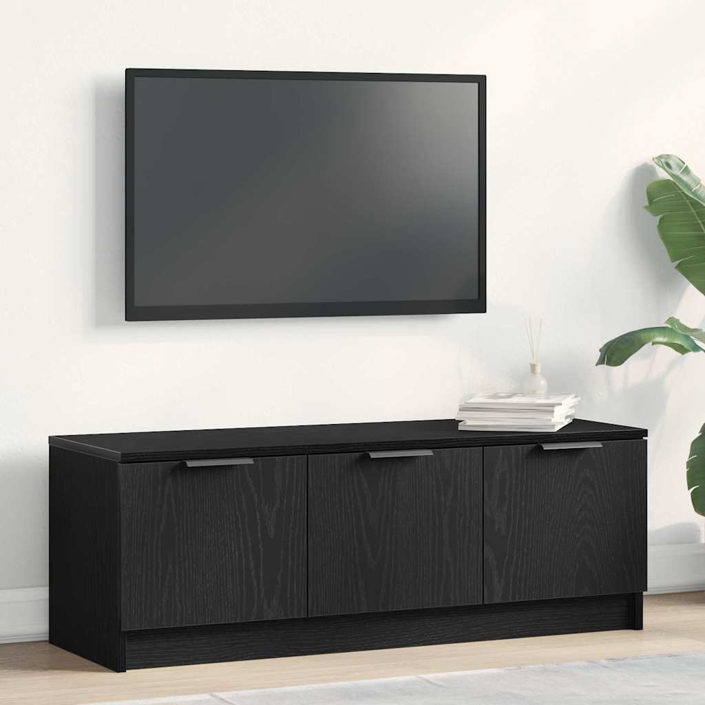 TV-Schränk 102 x 35 x 36,5 cm Schwarz Eichen-Optik