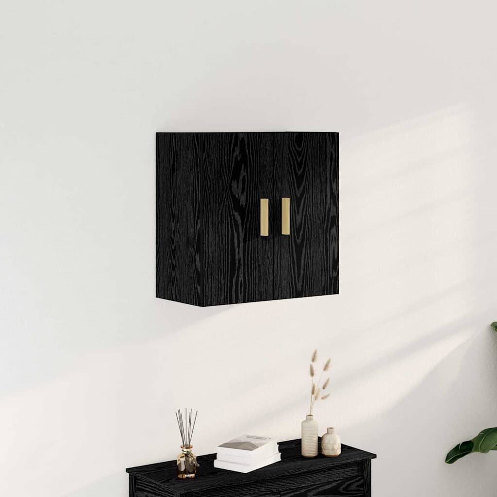 Wandschrank 60 x 30 x 60 cm Holzwerkstoff Schwarz Eichen-Optik