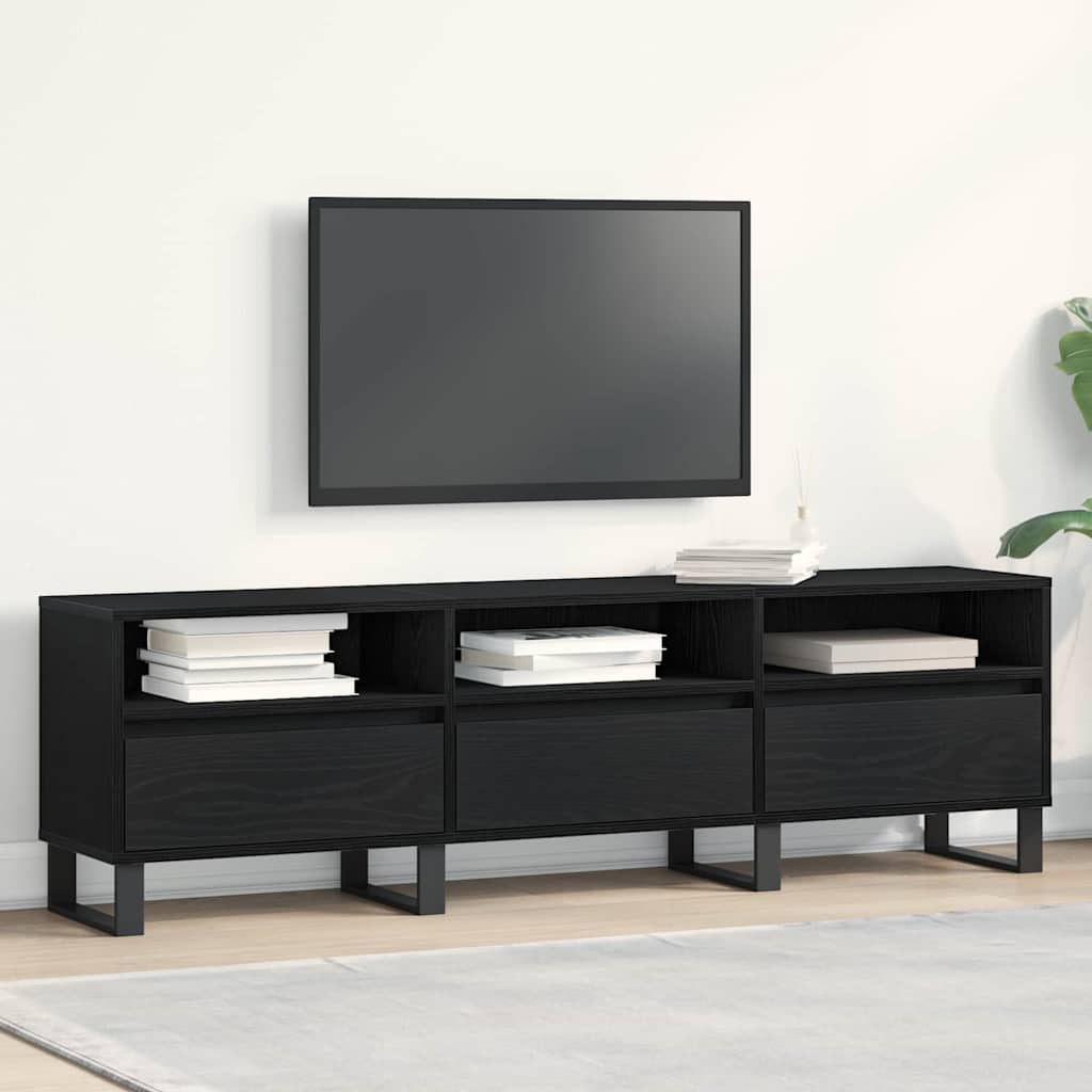 TV-Schränk 150 x 30 x 44,5 cm Schwarz Eichen-Optik