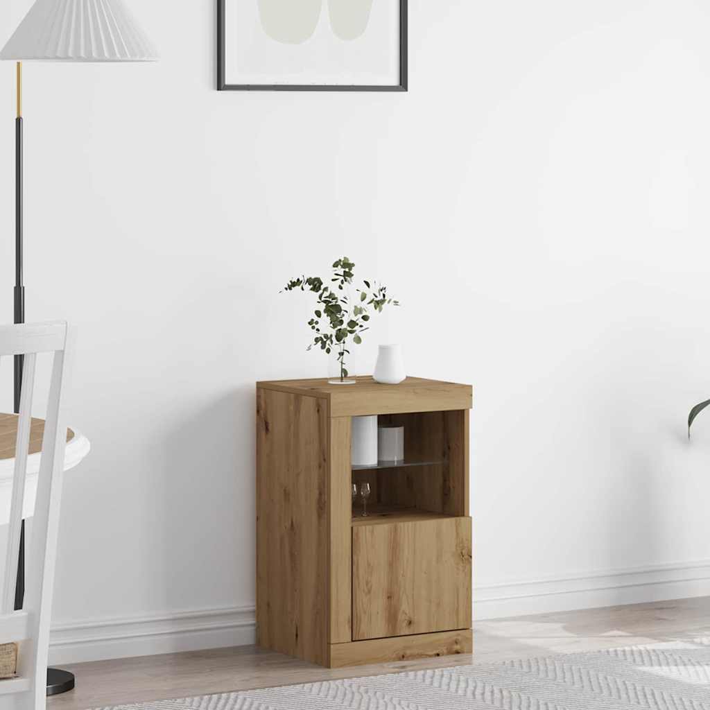 LED-Sideboard 41 x 37 x 67 cm Holzwerkstoff Artisan-Eiche