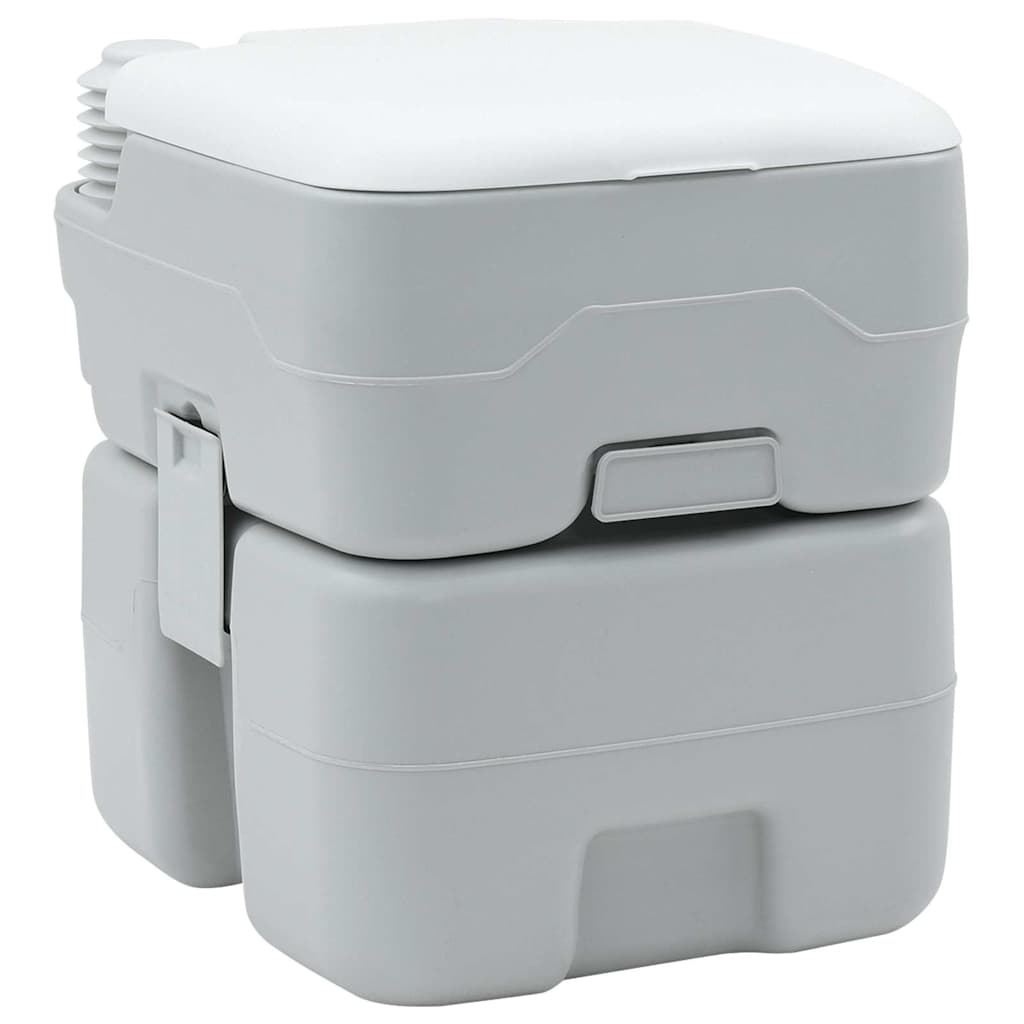 Camping-Toilette Grau und Weiß 41,5 x 36,5 x 42 cm Polyethylen