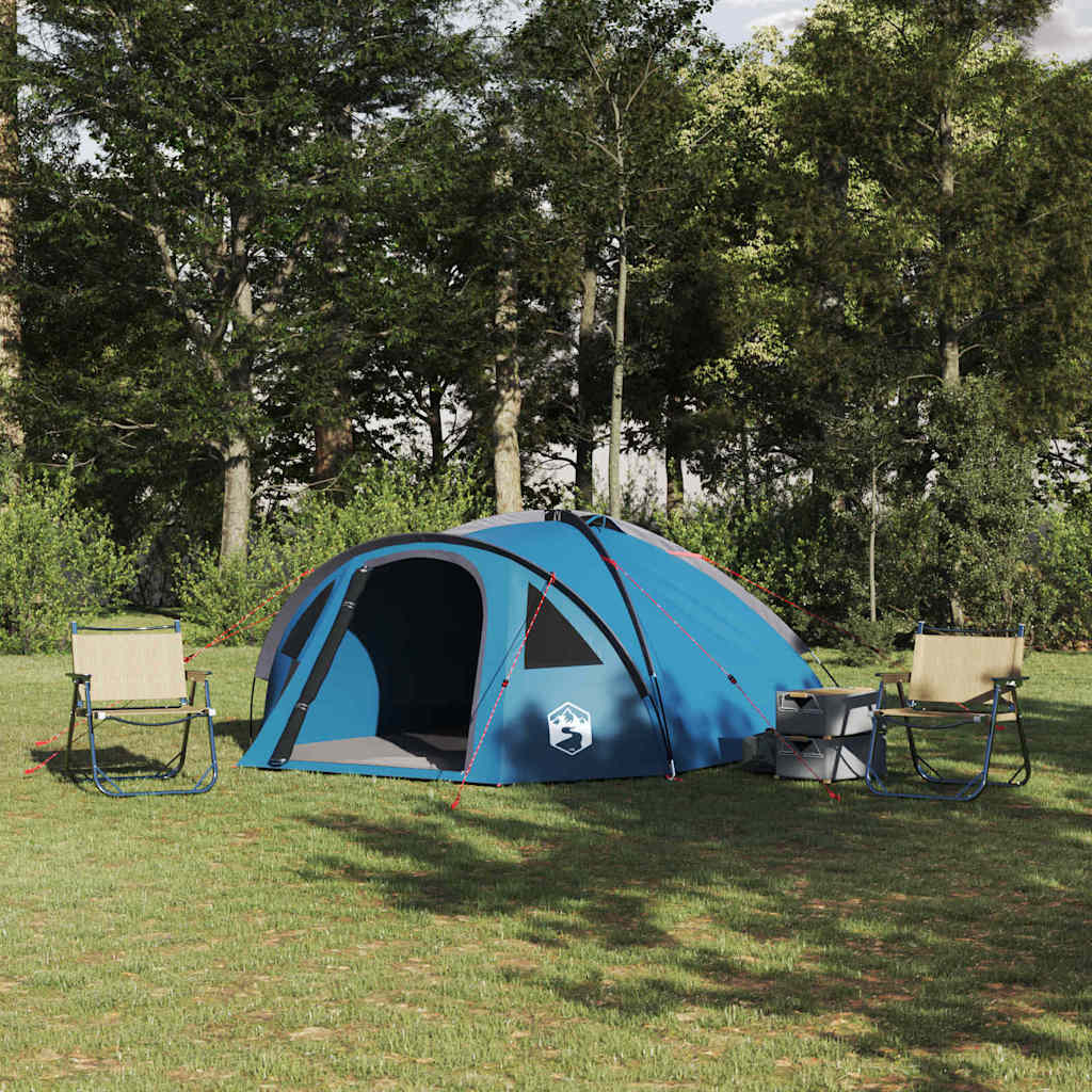 Kuppelzelt 4 Personen Wasserdicht Blau Taft