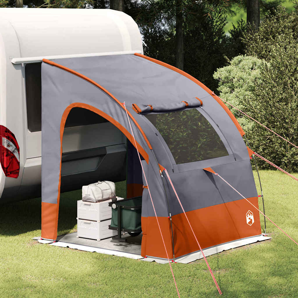 Heckklappenzelt 194 x 180 x 210 cm Grau und Orange Taft