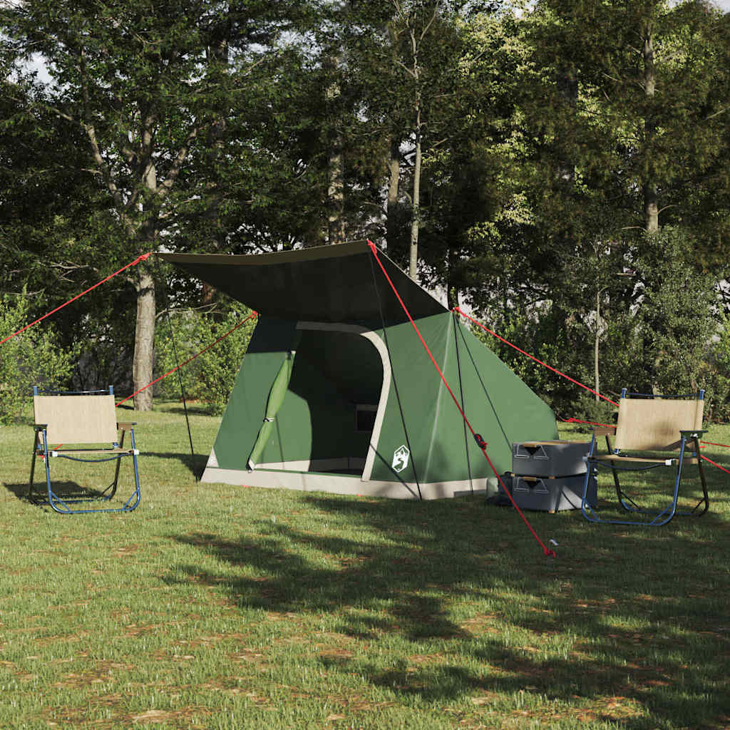 Campingzelt 4 Personen Wasserdicht Grün Taft