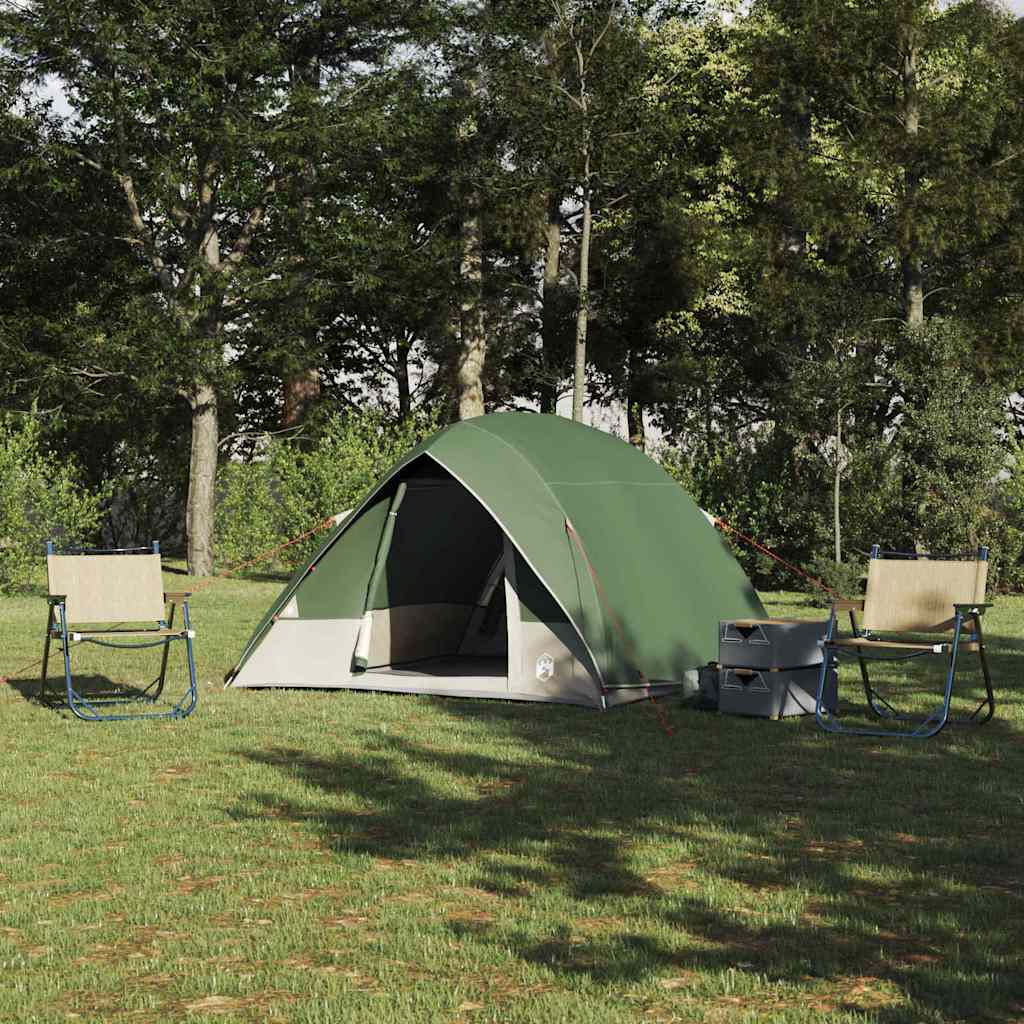 Campingzelt 4 Personen Wasserdicht Grün Taft