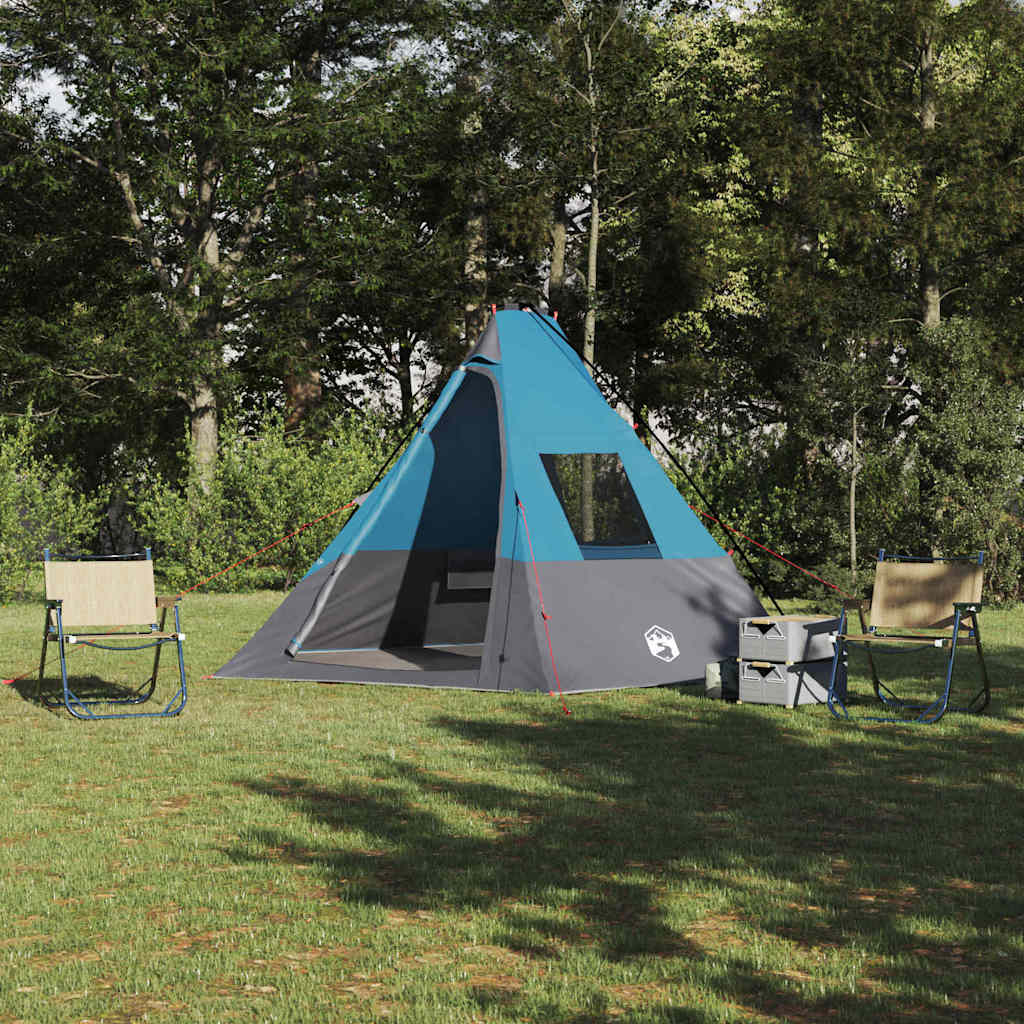 Tipi Zelt 6 Personen Wasserdicht Blau Taft