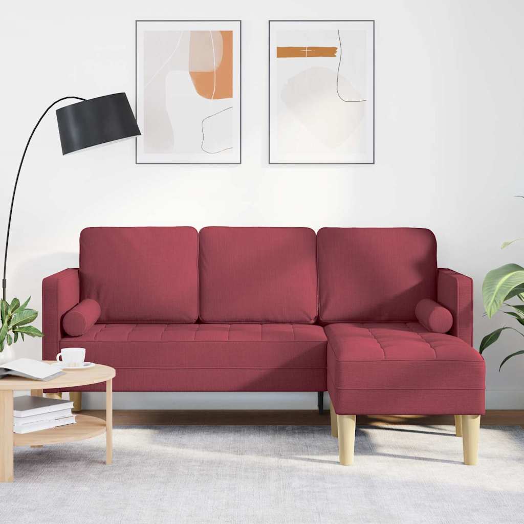 Sofa Set Weinrot 173 x 131 x 67 cm Polyester