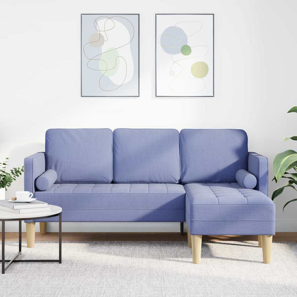 Sofa Set mit Kissen Jeans blau Polyester