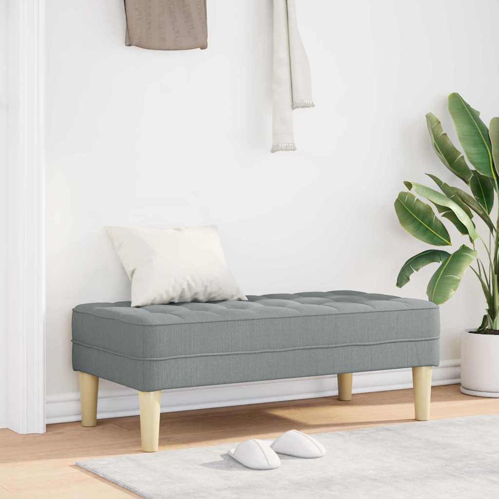 Bank mit Kissen Hellgrau 113 x 57 x 39 cm Stoff