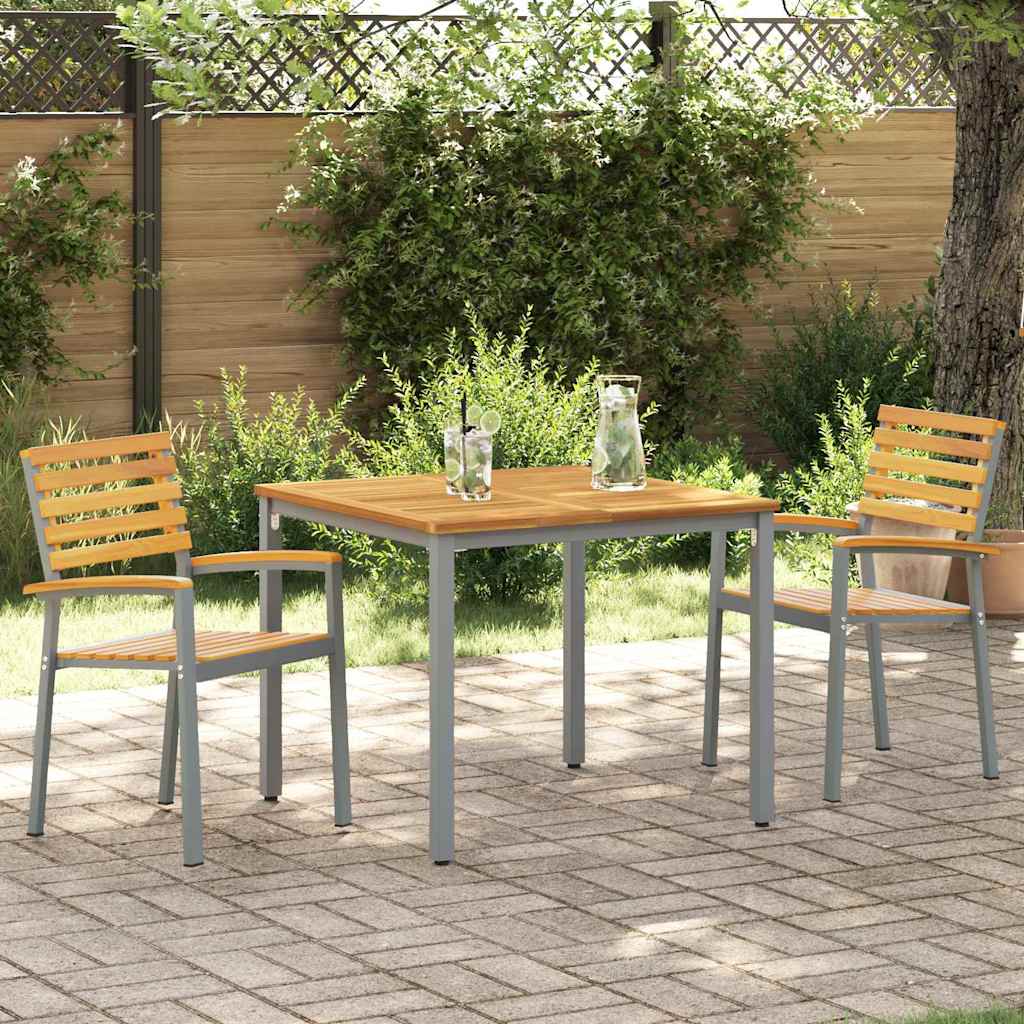 Gartenstuhl 2 stk. Braun Massivholz Akazie Stapelbar