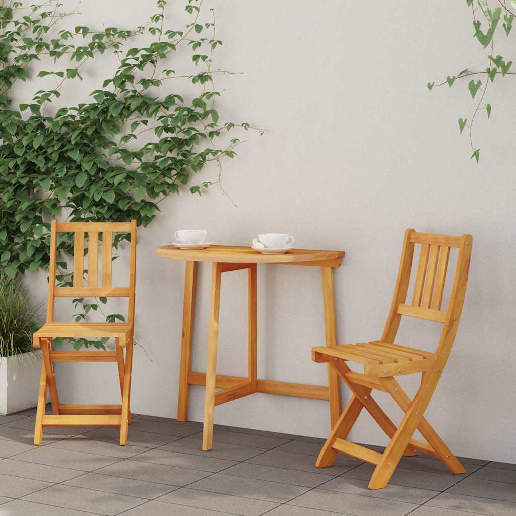 Gartenstuhl 2 stk. Massivholz Akazie