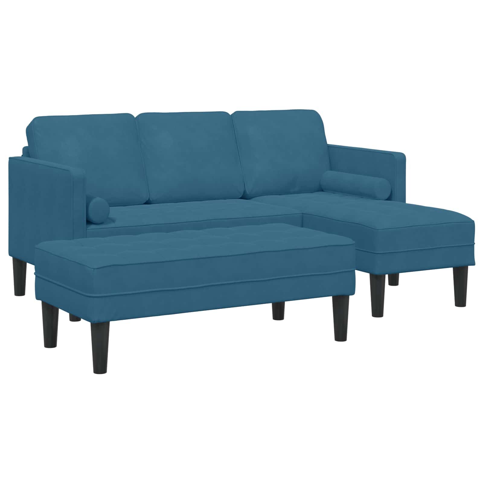 Sofa Set 2 stk. Blau Polyester