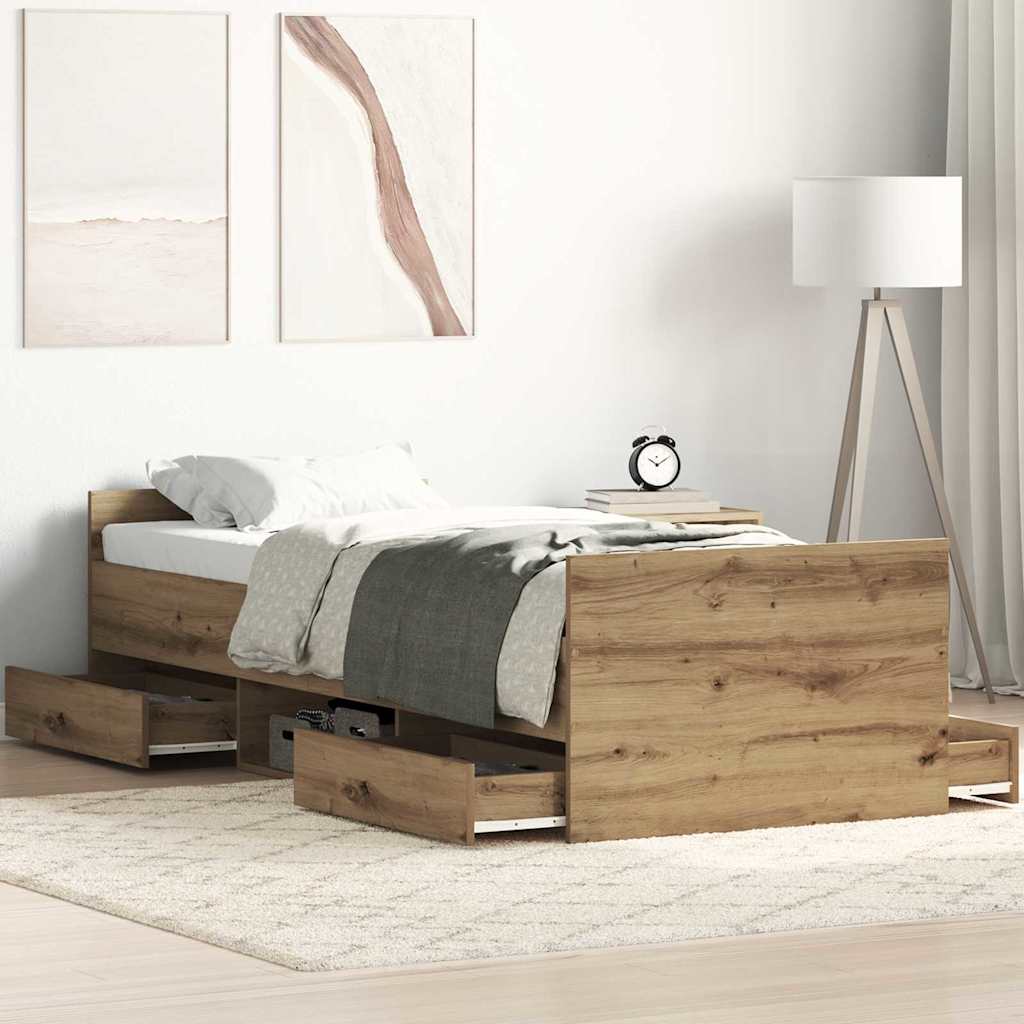 Bettrahmen Artisan-Eiche 193 x 78 x 50 cm Holzwerkstoff