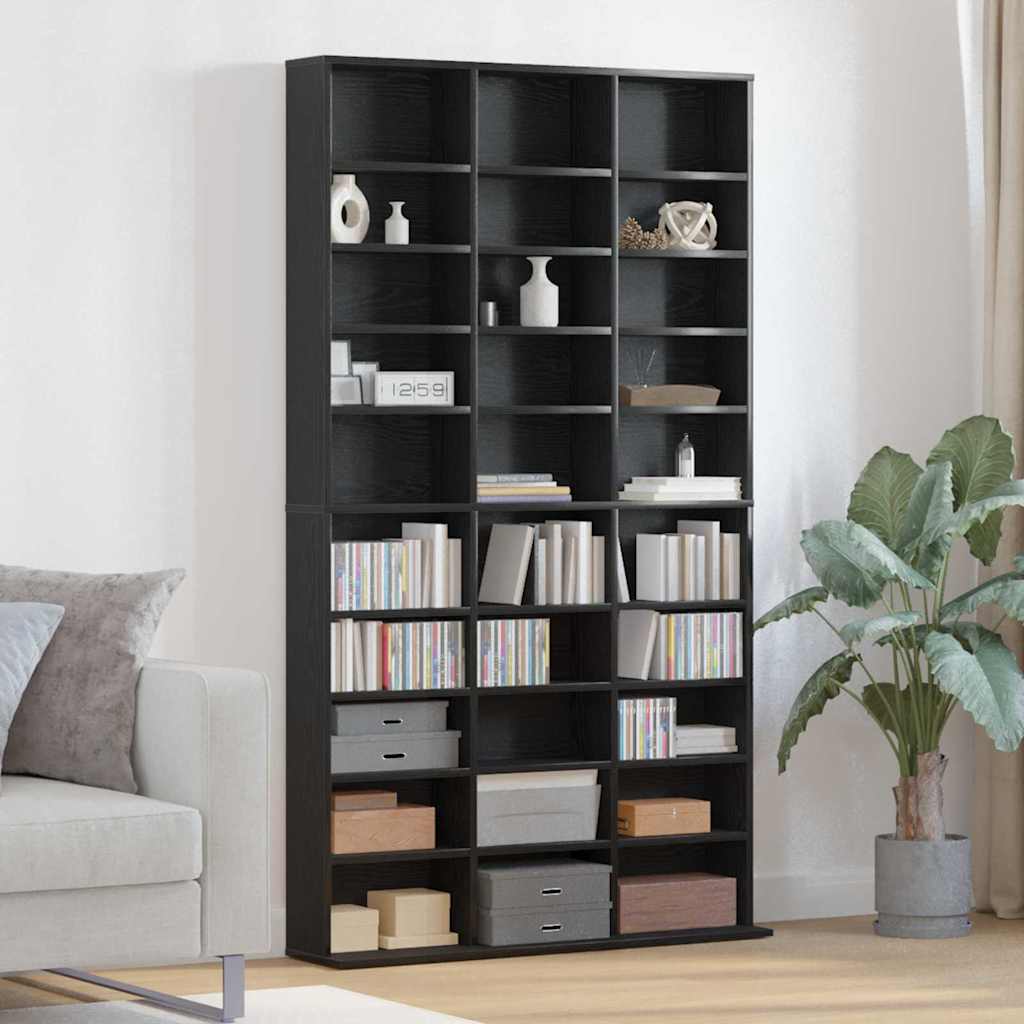 CD Regal Schwarz Eichen-Optik 101 x 23 x 177,5 cm Holzwerkstoff