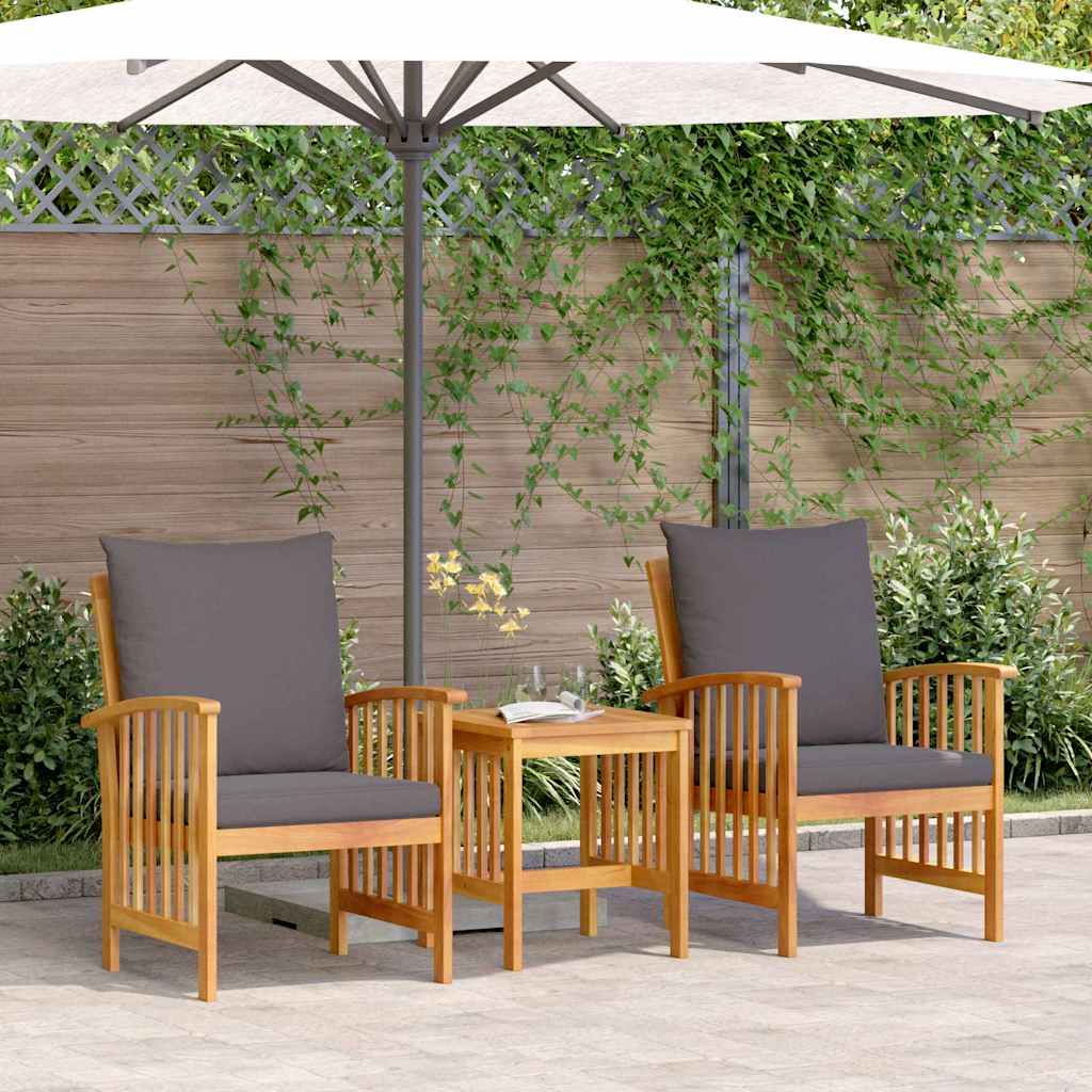 Gartensofa-set 3 stk. Öl-Natur Massivholz Akazie