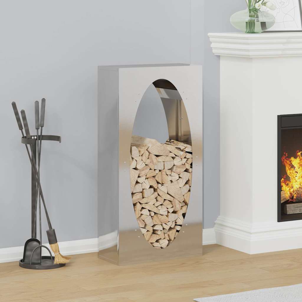 Brennholzregal 50x23x100 cm Edelstahl