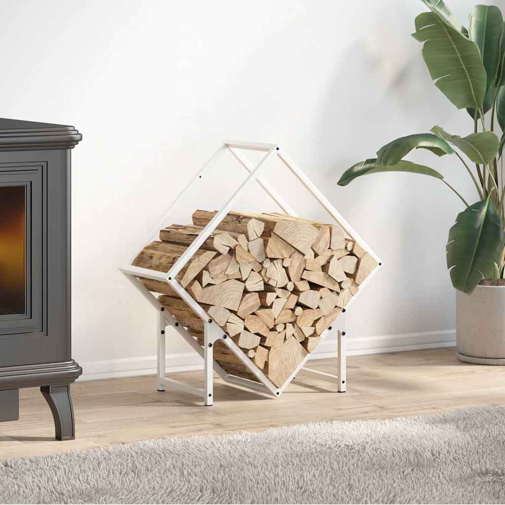 Brennholzregal Weiß 60x25x60 cm Kaltgewalzter Stahl