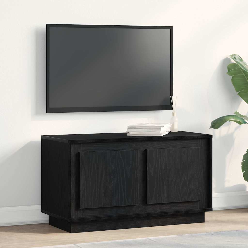 TV-Schränk 80 x 35 x 45 cm Schwarz Eichen-Optik Holzwerkstoff