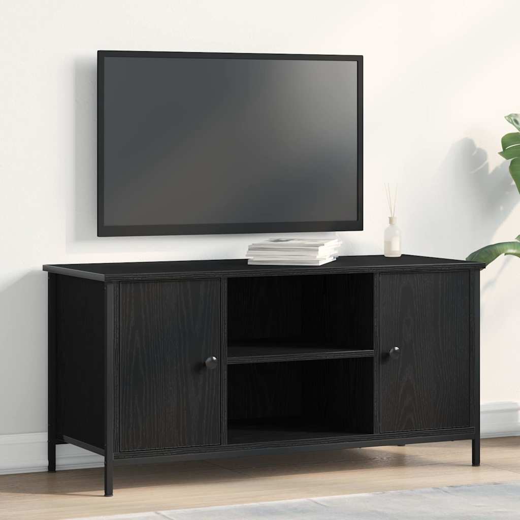 TV-Schränk 100 x 40 x 50 cm Schwarz Eichen-Optik Holzwerkstoff