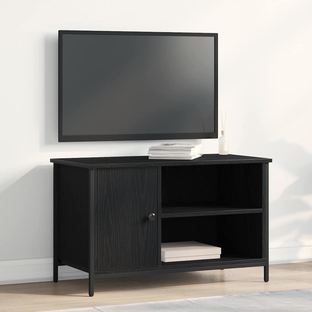 TV-Schränk 80 x 40 x 50 cm Schwarz Eichen-Optik Holzwerkstoff