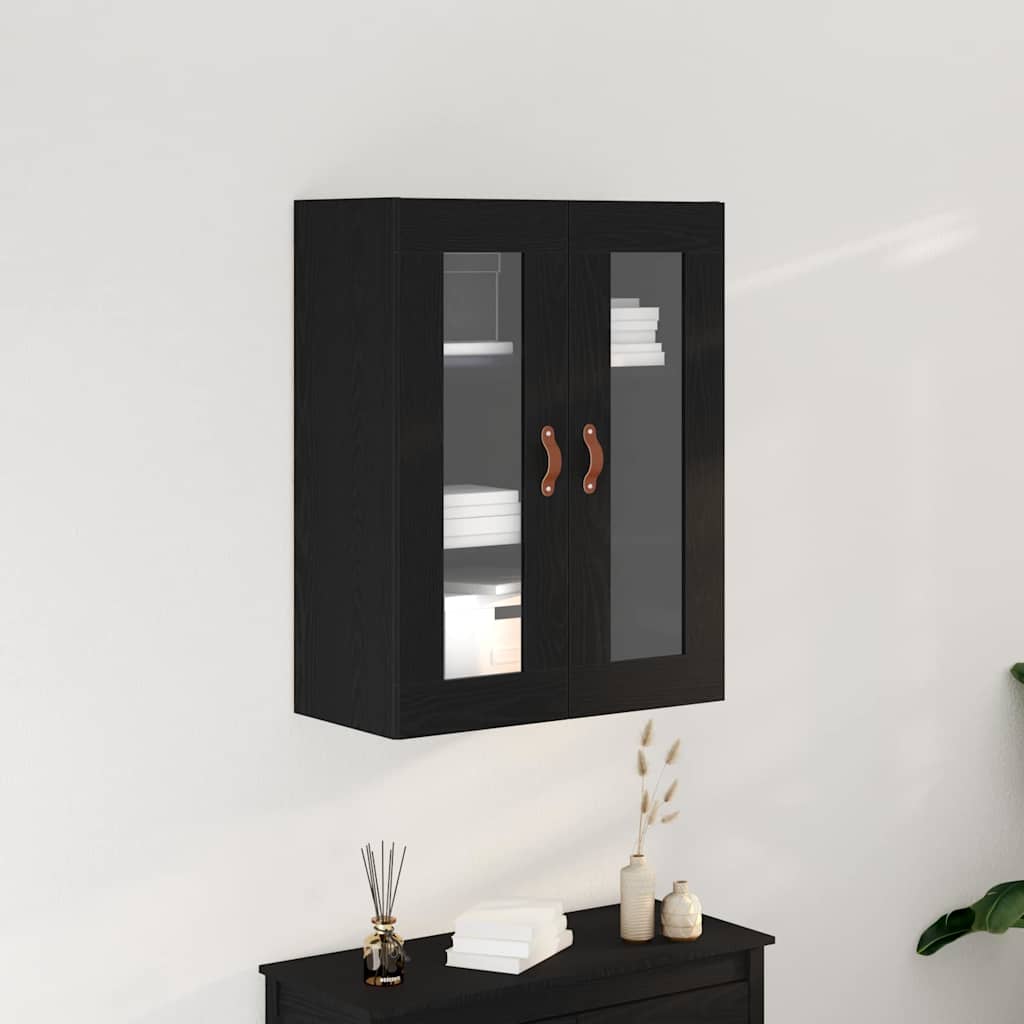 Wandschrank Schwarz Eichen-Optik 69,5 x 34 x 90 cm