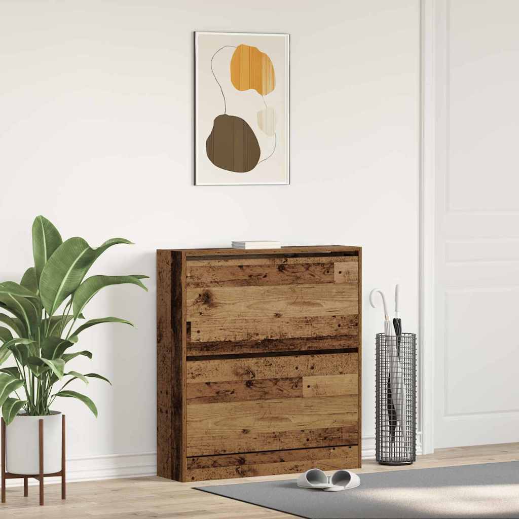 Schuhschrank 80 x 21 x 87,5 cm Holzwerkstoff Altholz