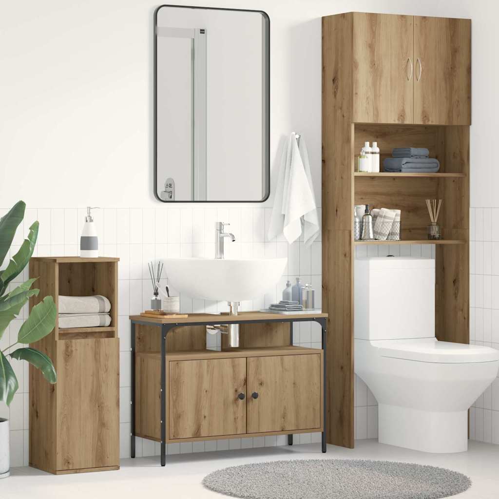 Waschbeckenschrank Artisan-Eiche 80 x 30 x 60 cm Holzwerkstoff