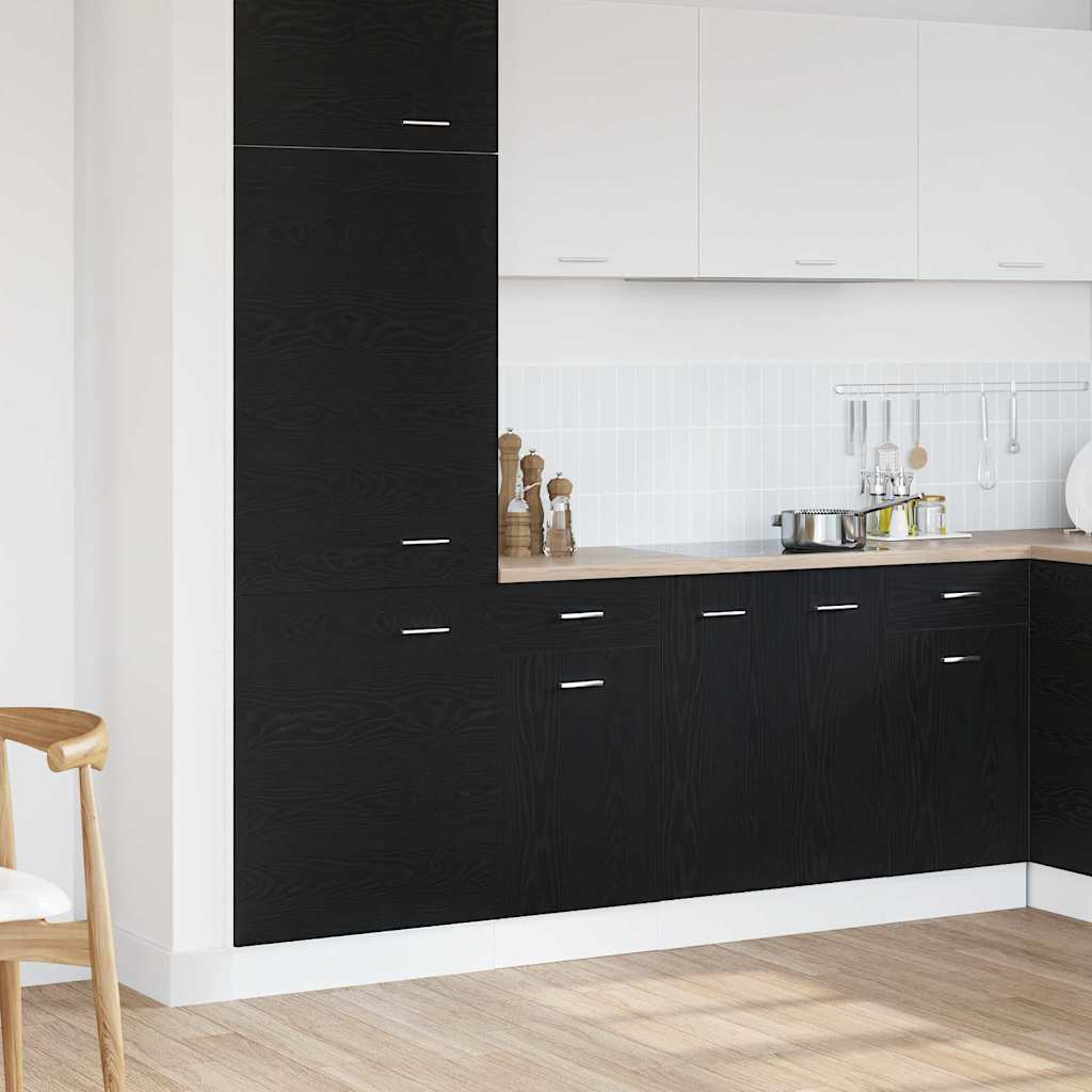 Hängeschrank Schwarz Eichen-Optik 40 x 46 x 81.5 cm