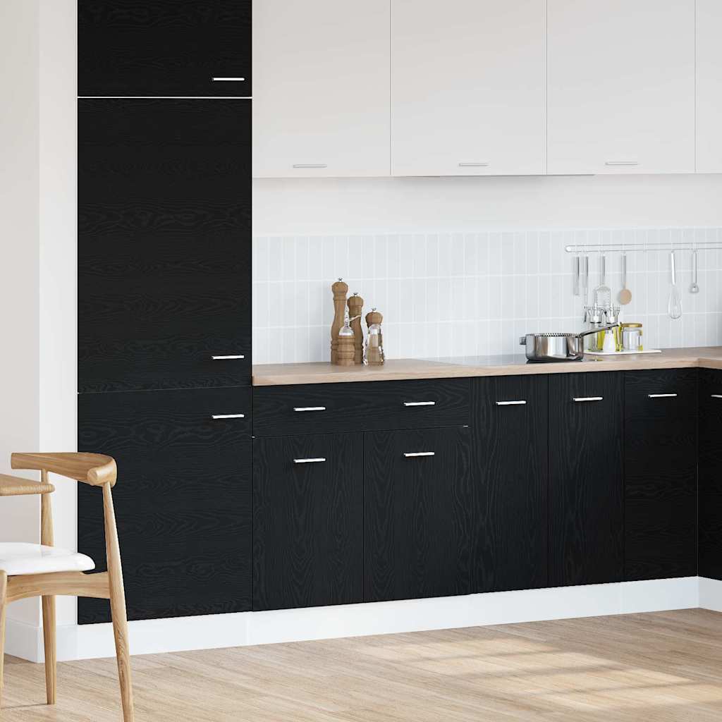 Hängeschrank Schwarz Eichen-Optik 80 x 46 x 81.5 cm