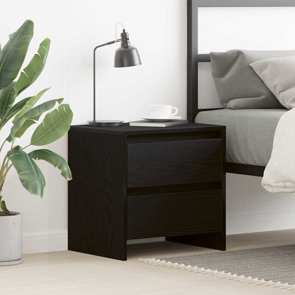 Nachttisch Schwarz Eichen-Optik 45 x 34 x 44,5 cm Holzwerkstoff