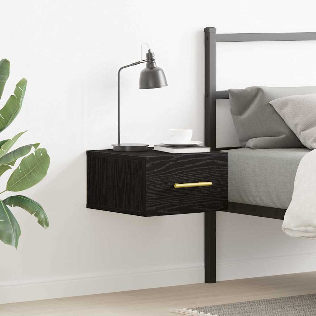 Nachttisch 35 x 35 x 20 cm Holzwerkstoff Schwarz Eichen-Optik