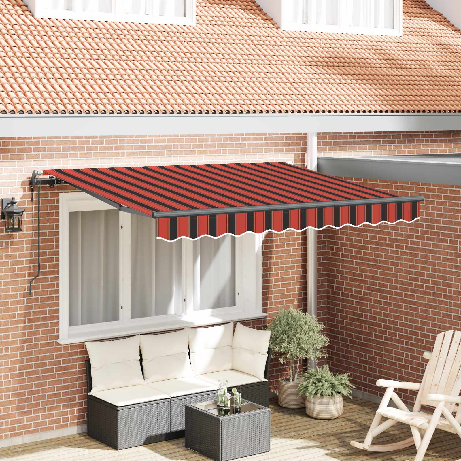 Ausziehbare Markise Orange 250 x 200 cm Stoff