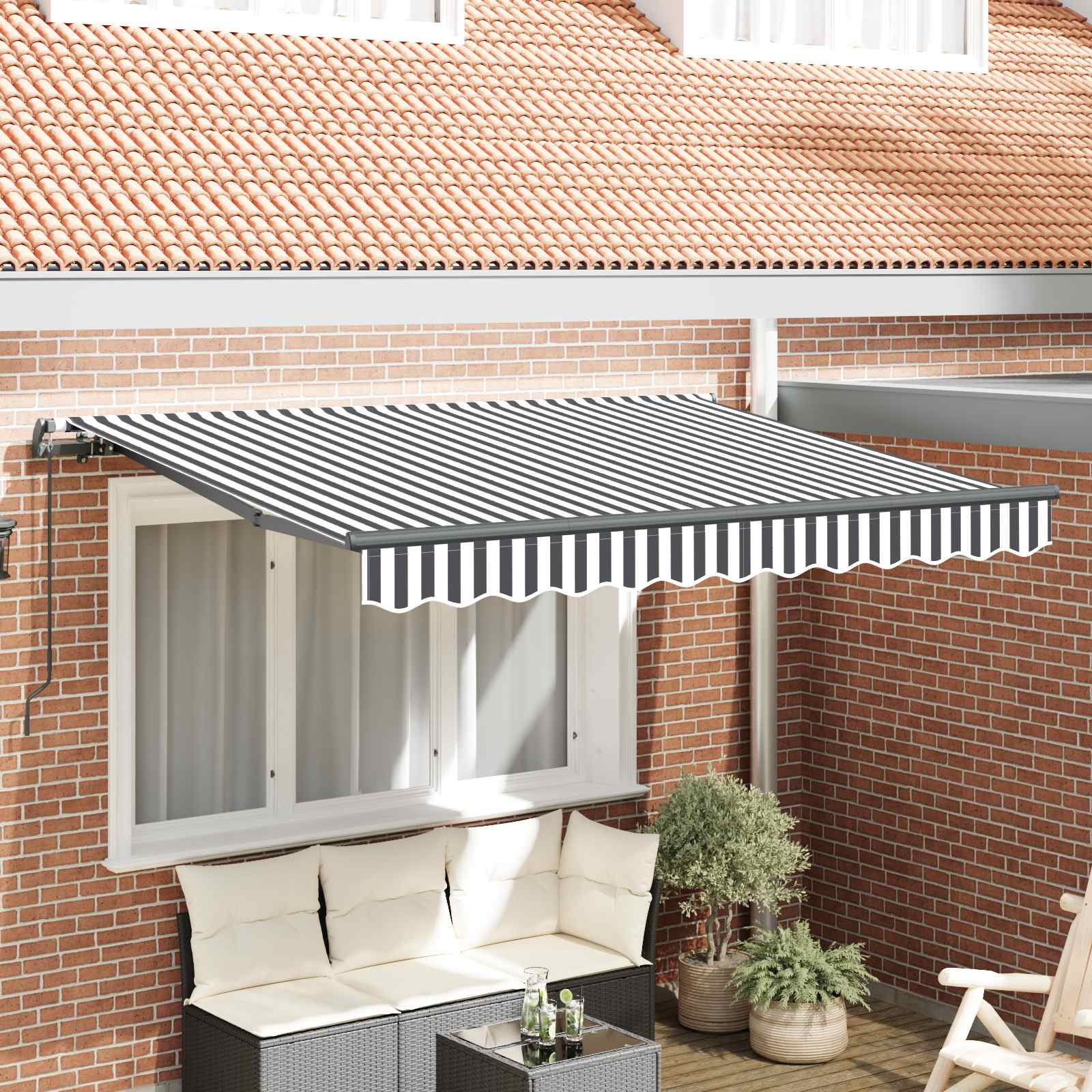Ausziehbare Markise Anthrazit 250 x 200 cm Stoff