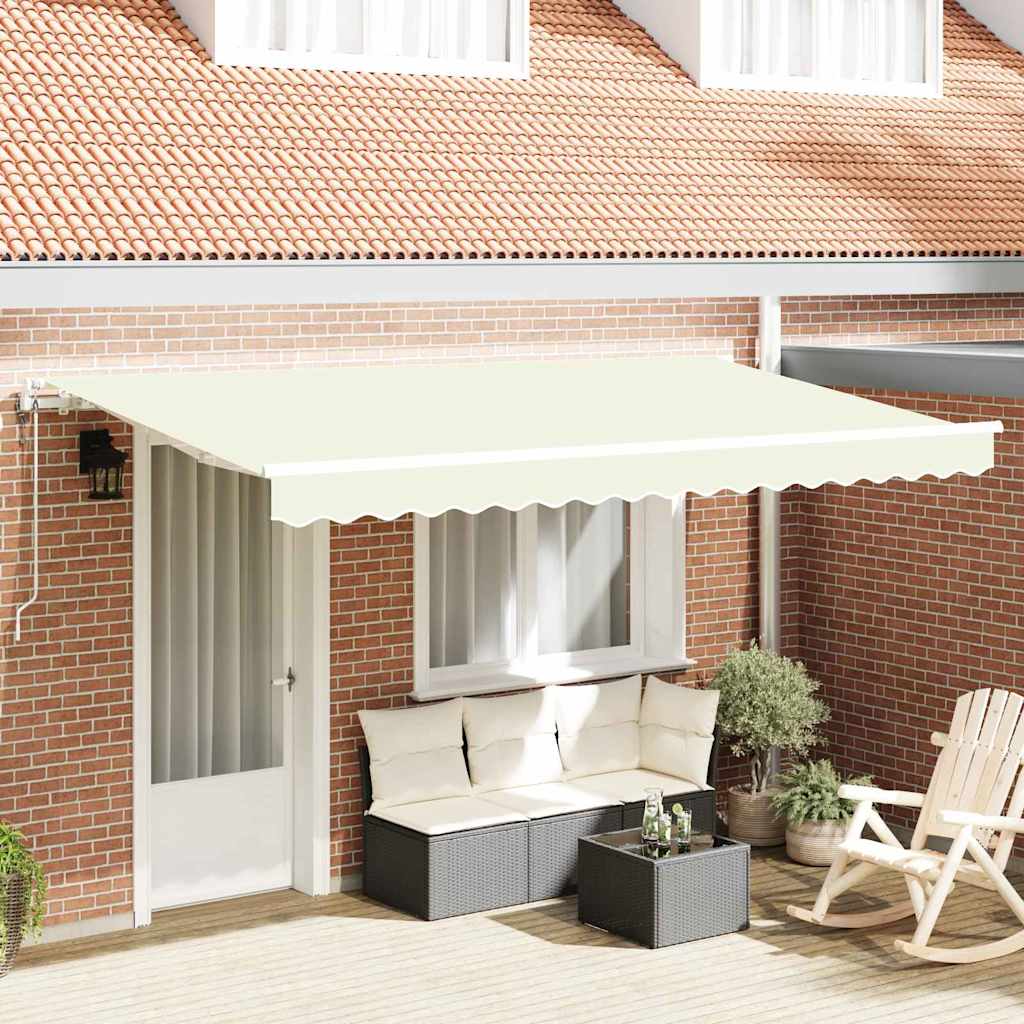 Ausziehbare Markise Creme 350 x 200 cm Stoff