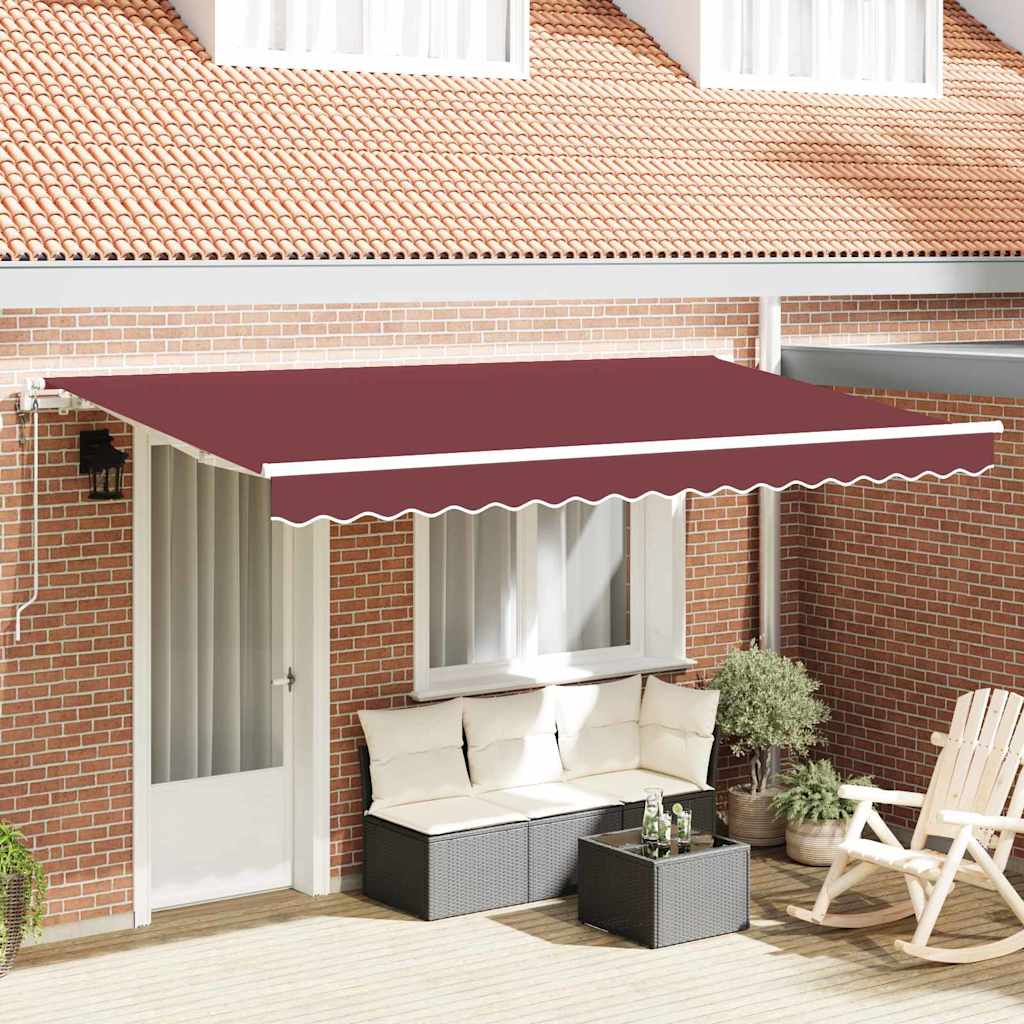 Ausziehbare Markise Bordeauxrot 350 x 200 cm Stoff