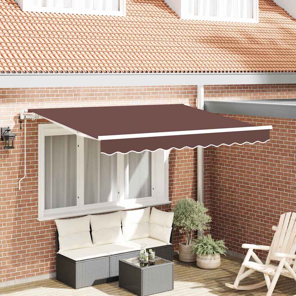 Ausziehbare Markise Braun 350 x 200 cm Stoff