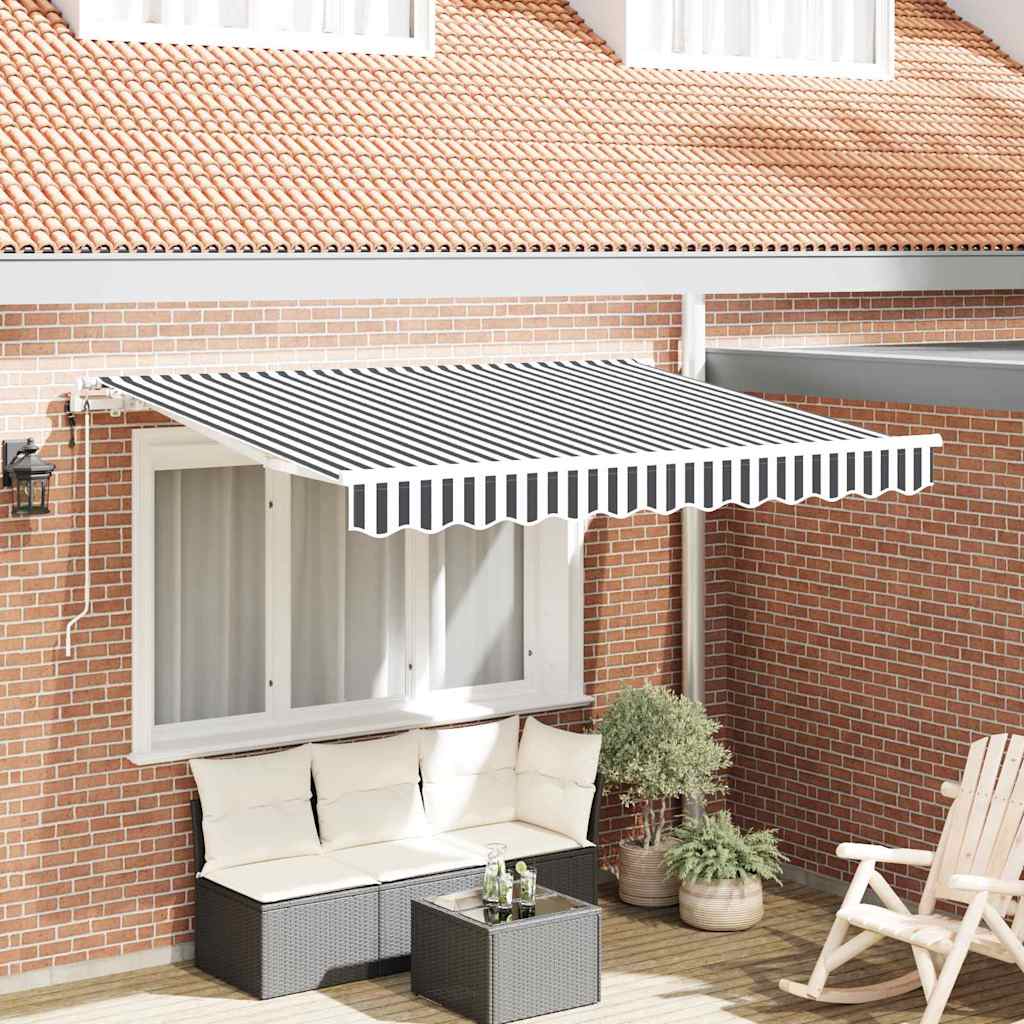 Ausziehbare Markise Anthrazit 350 x 200 cm Stoff