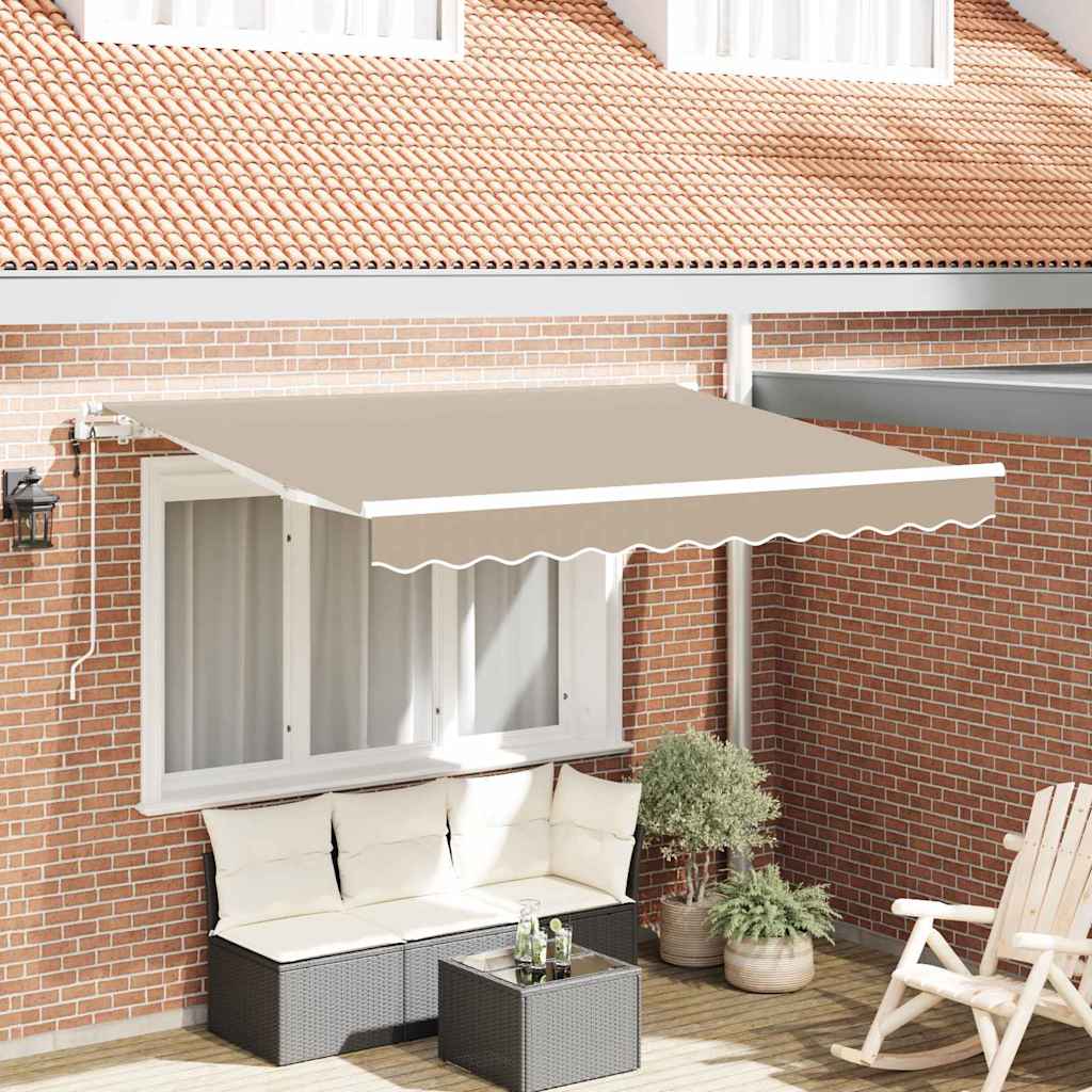 Ausziehbare Markise Beige 350 x 200 cm Stoff