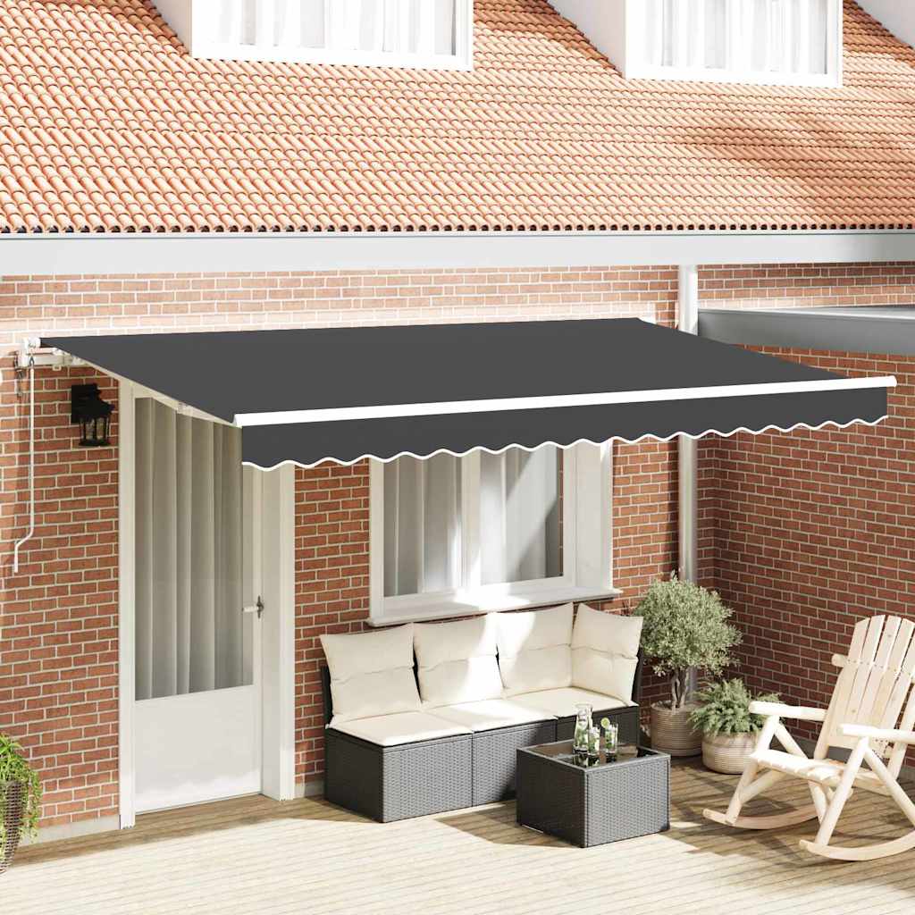 Ausziehbare Markise Anthrazit 400 x 200 cm Stoff