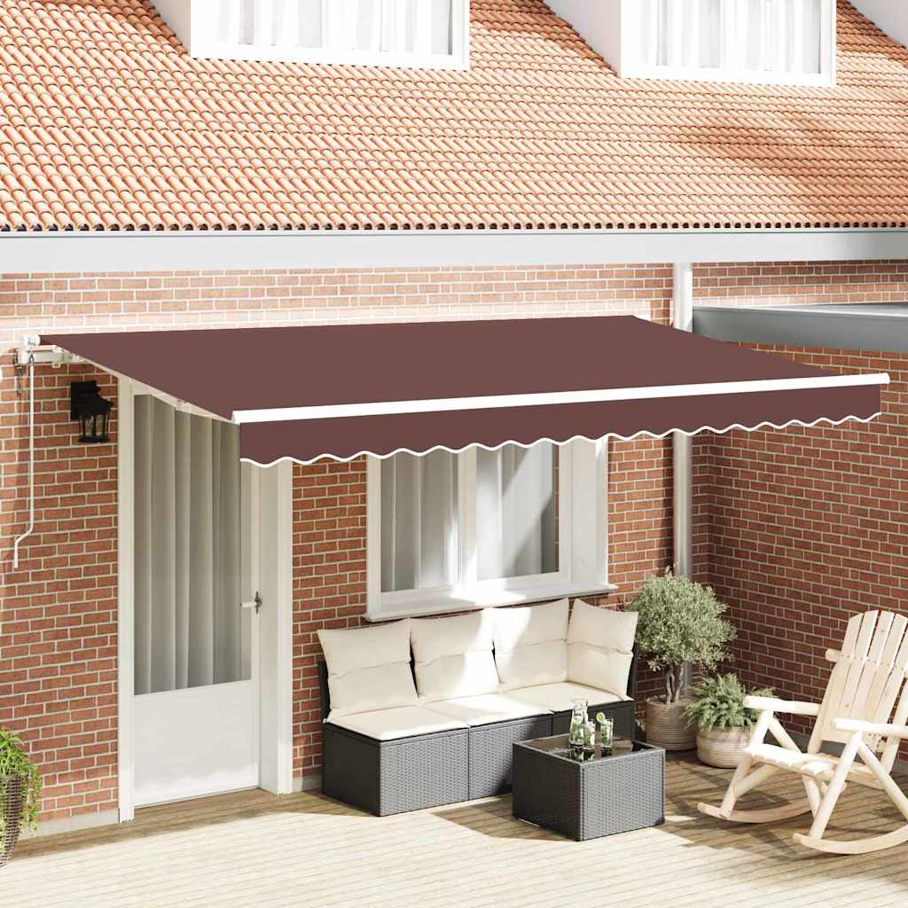 Ausziehbare Markise Braun 400 x 200 cm Stoff