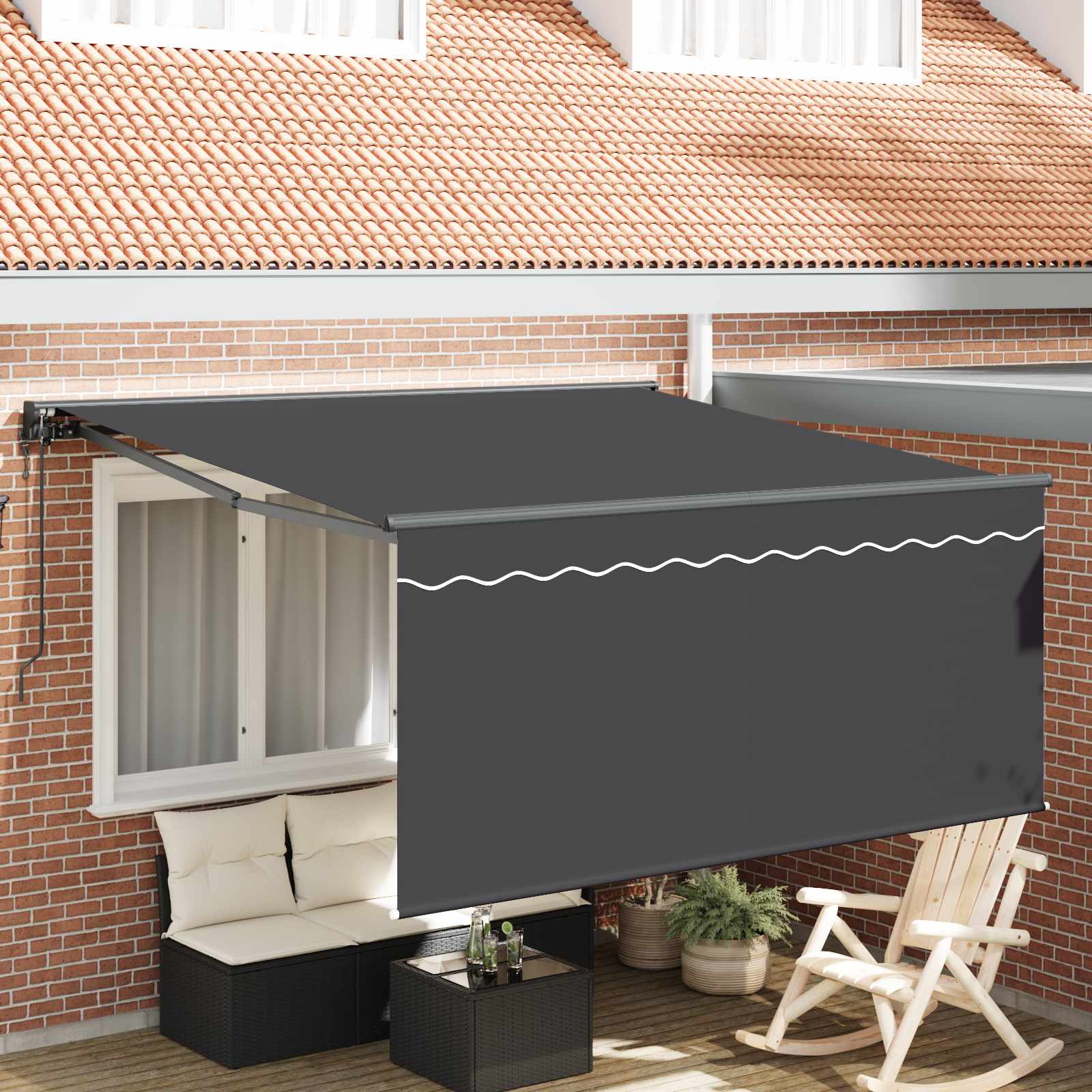 Ausziehbare Markise Anthrazit 300 x 250 cm