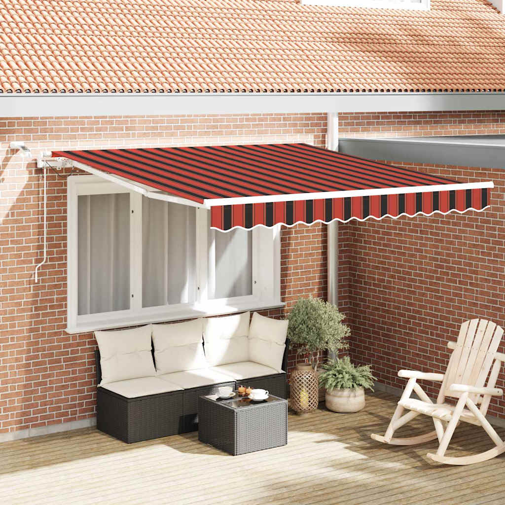 Ausziehbare Markise Orange und Braun 300 x 250 cm Polyester