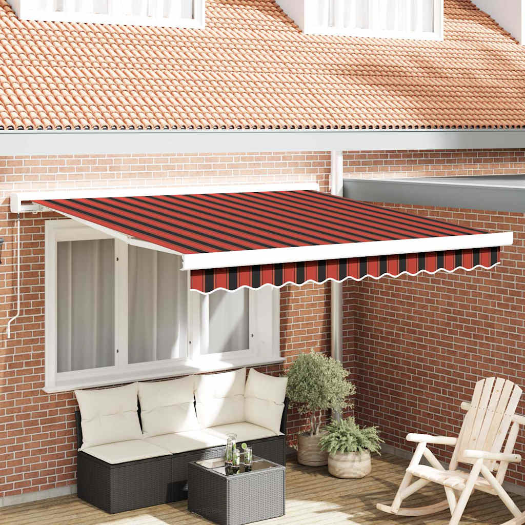 Ausziehbare Markise Rot und Schwarz 300 x 250 cm